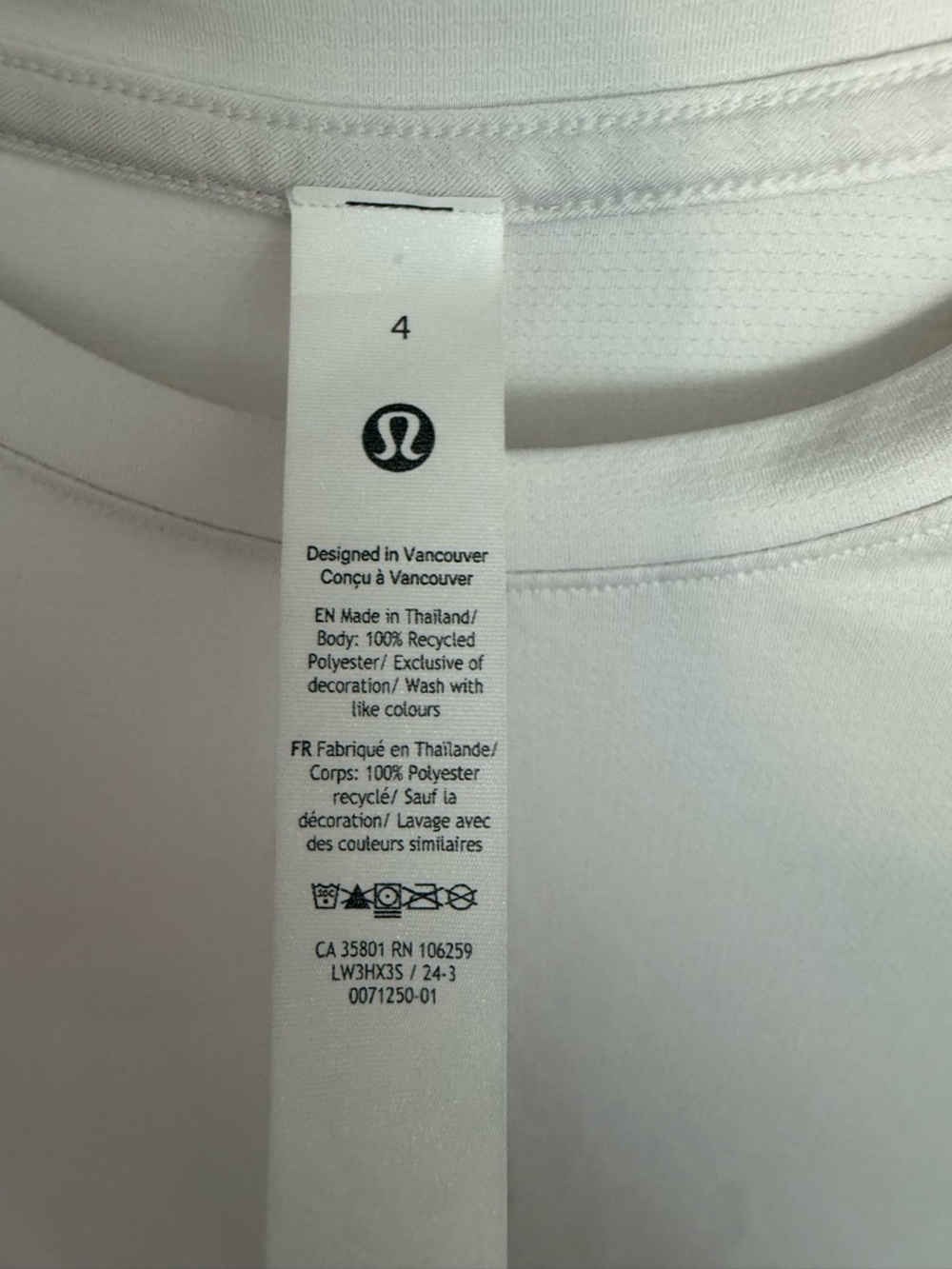 lululemon athletica White Performance Shirt